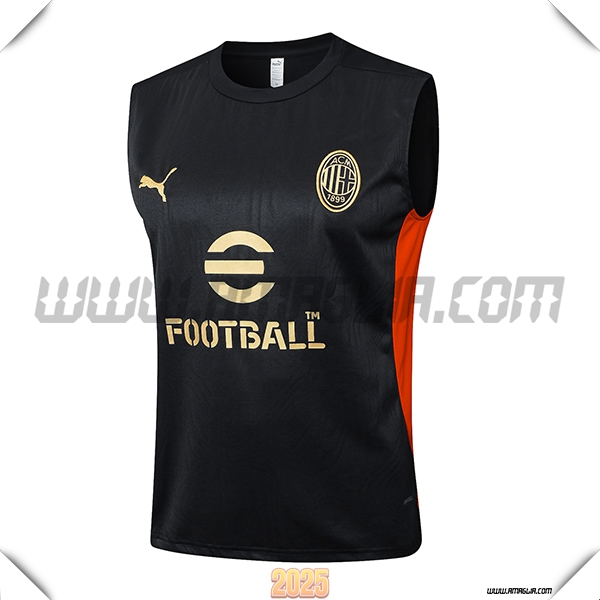 Canotta Allenamento AC Milan Nero/Rosso 2025 2026