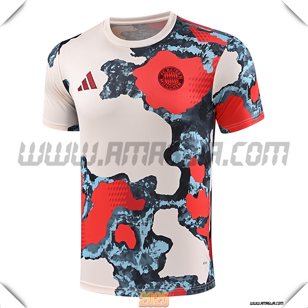 T Shirt Allenamento Bayern Monaco Beige/Rosso/Blu 2025 2026