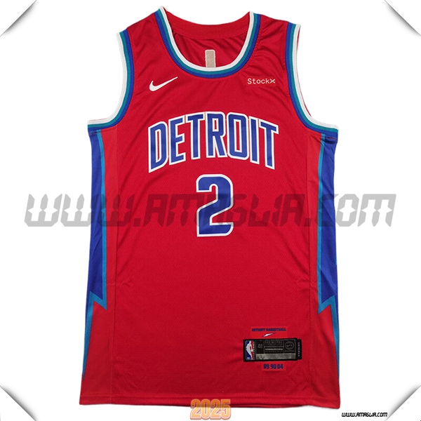 Maglia Detroit Pistons (CUNNINGHAM #2) 2025/26 Rosso/Blu