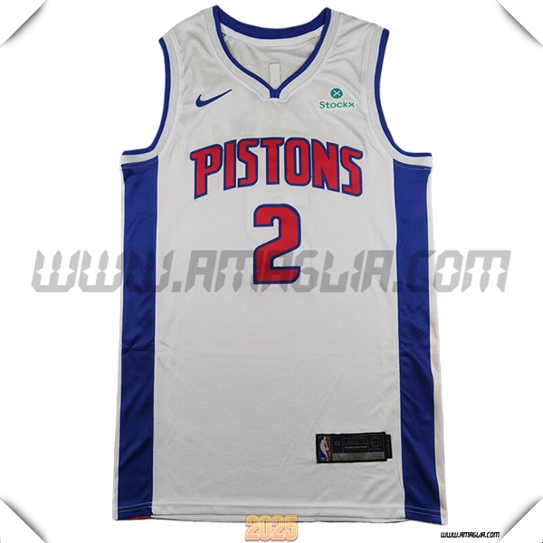 Maglia Detroit Pistons (CUNNINGHAM #2) 2025/26 Bianco/Rosso/Blu