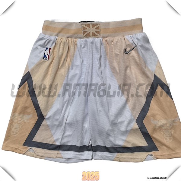 Pantaloncini NBA Chicago Bulls 2025/26 Bianco/Arancia/Grigio