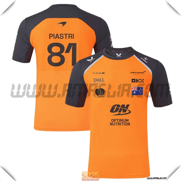 T-Shirt McLaren (PIASTRI #81) F1 Team Arancia/Grigio 2025