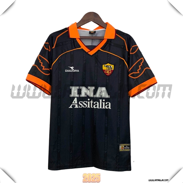 Seconda Maglia Retro AS Roma 1999/2000 Nero/Arancia