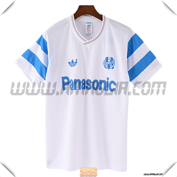 Prima Maglia Retro Marsiglia OM 1990 Bianco/Cielo Azzurro