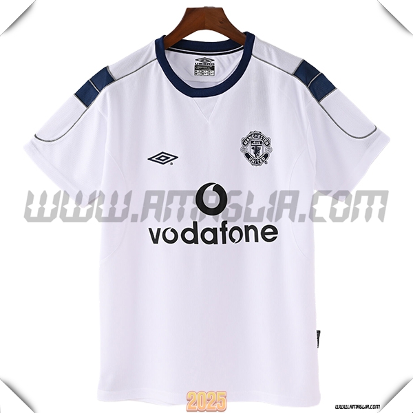 Seconda Maglia Retro Manchester United 1999/2000 Bianco/Nero