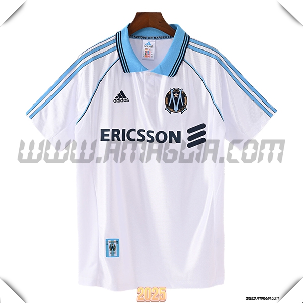 Prima Maglia Retro Marsiglia OM 1998/1999 Bianco/Cielo Azzurro