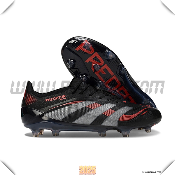 Adidas Scarpe Da Calcio 25 Predator Elite FG Nero/Grigio/Rosso
