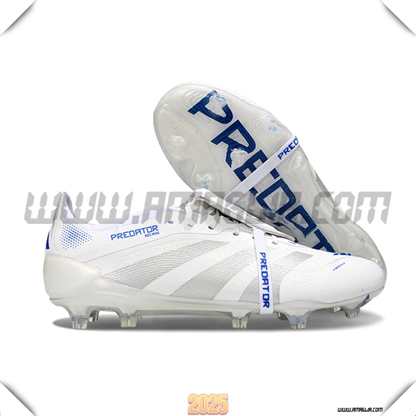 Adidas Scarpe Da Calcio 25 Predator Elite Tongue FG Bianco/Grigio/Blu