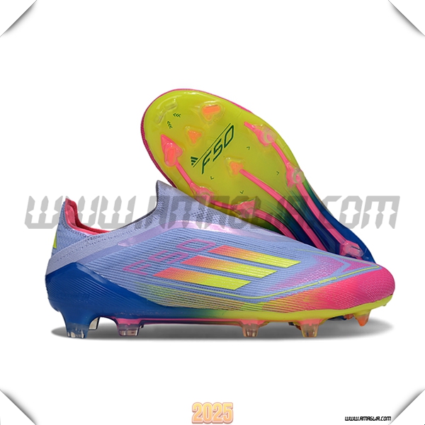 Adidas Scarpe Da Calcio F50 Elite Laceless FG Blu/Rosa/Verde