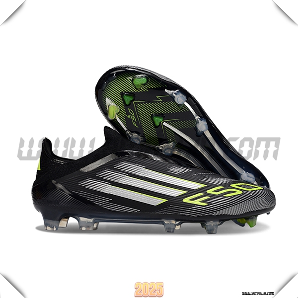 Adidas Scarpe Da Calcio F50 Elite Laceless FG Nero/Bianco/Verde