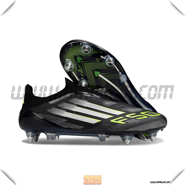 Adidas Scarpe Da Calcio F50 Elite Laceless SG Nero/Bianco/Verde