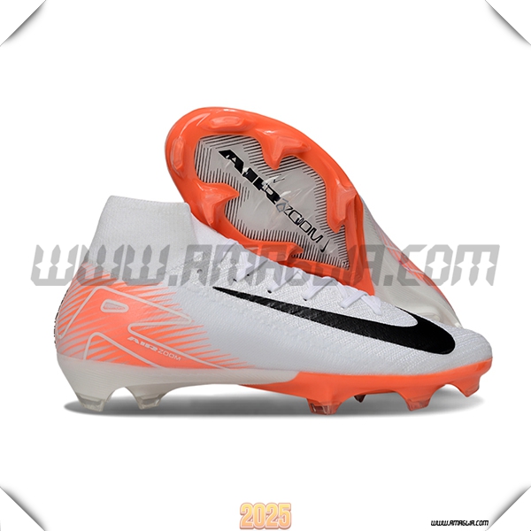 Nike Scarpe Da Calcio Air Zoom Mercurial Superfly IIX Elite FG Bianco/Arancia/Nero