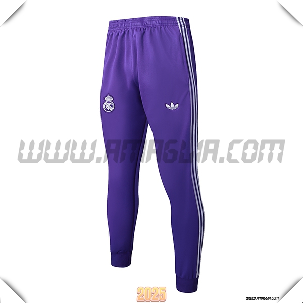 Pantaloni Allenamento Real Madrid viola/Bianco 2025 2026