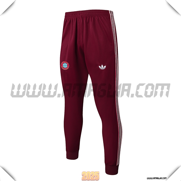 Pantaloni Allenamento Bayern Monaco Rosso/Bianco 2025 2026
