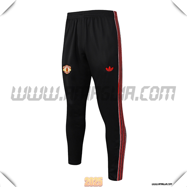 Pantaloni Allenamento Manchester United Nero/Rosso 2025 2026