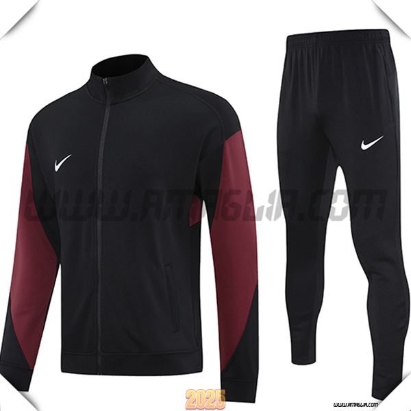 Tuta Calcio Giacca Nike Nero/Rosso 2025 2026