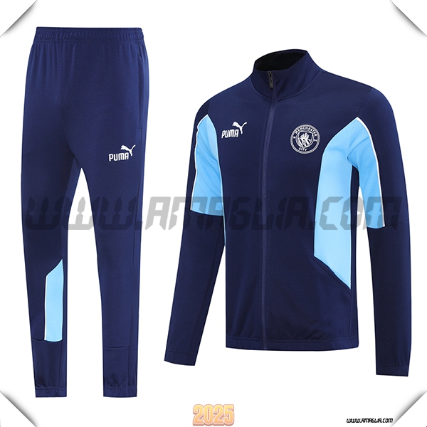Tuta Calcio Giacca Manchester City Blu Reale 2025 2026