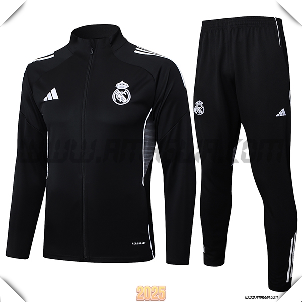 Tuta Calcio Giacca Real Madrid Nero/Grigio 2025 2026