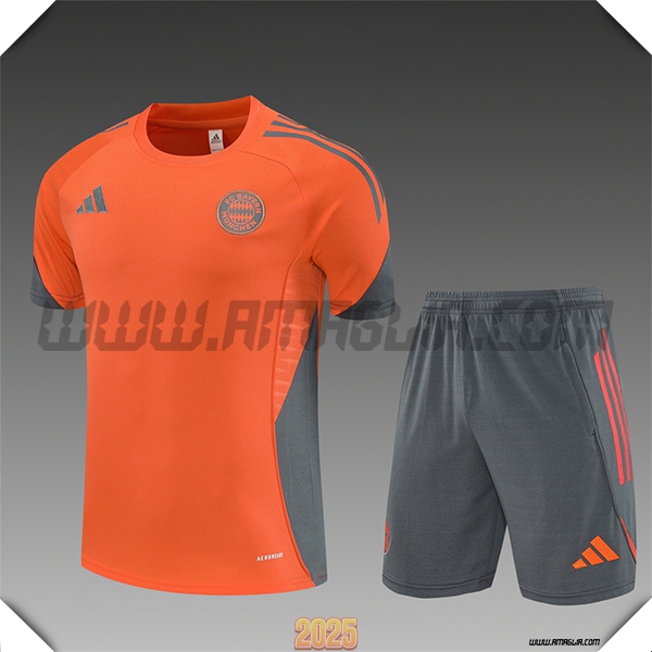 Kit Maglia Allenamento Bayern Monaco Bambino Arancia/Grigio 2025 2026