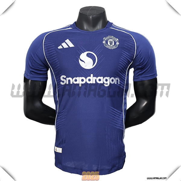 Maglia Calcio Manchester United Edizione Speciale 2025 2026 Blu Marino
