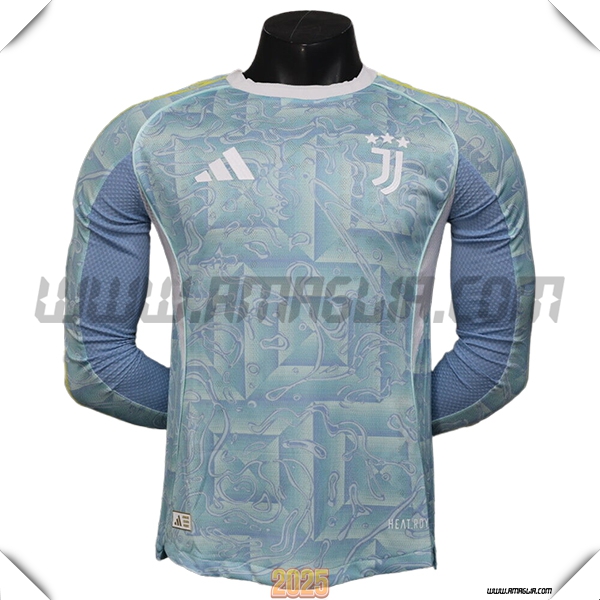 Seconda Maglia Calcio Juventus Maniche lunghe Versione trapelata 2025 2026 Blu