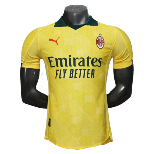 Terzo Maglia Calcio AC Milan Versione trapelata 2025 2026 GIALLO