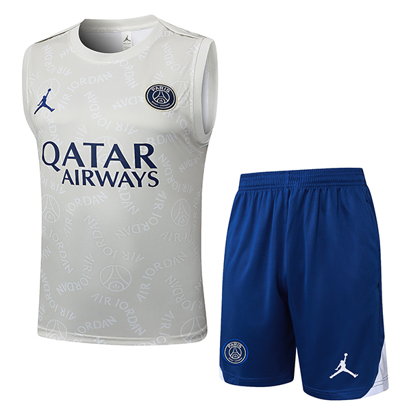 Kit Canotta Allenamento PSG Grigio Chiaro 2025 2026
