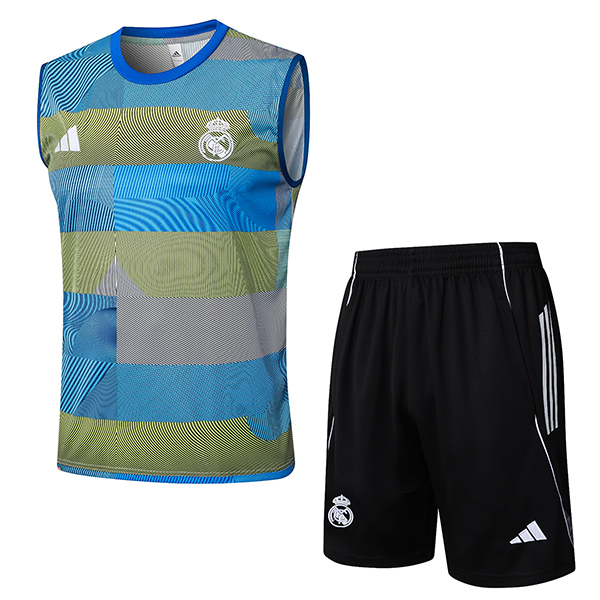 Kit Canotta Allenamento Real Madrid Blu/Verde 2025 2026