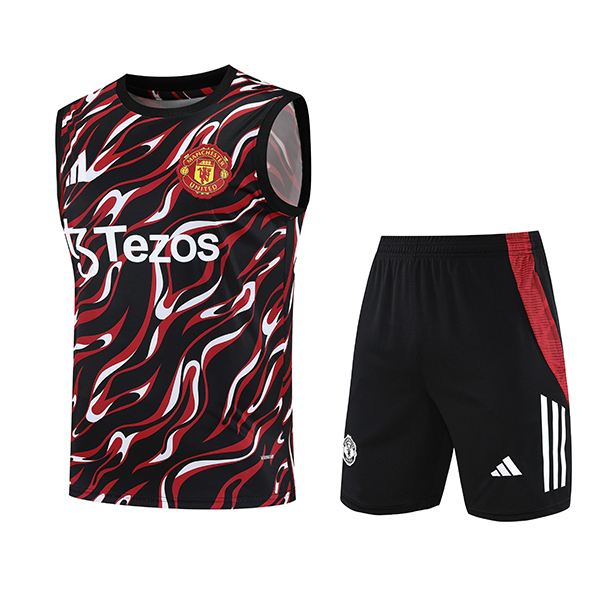 Kit Canotta Allenamento Manchester United Rosso/Nero 2025 2026