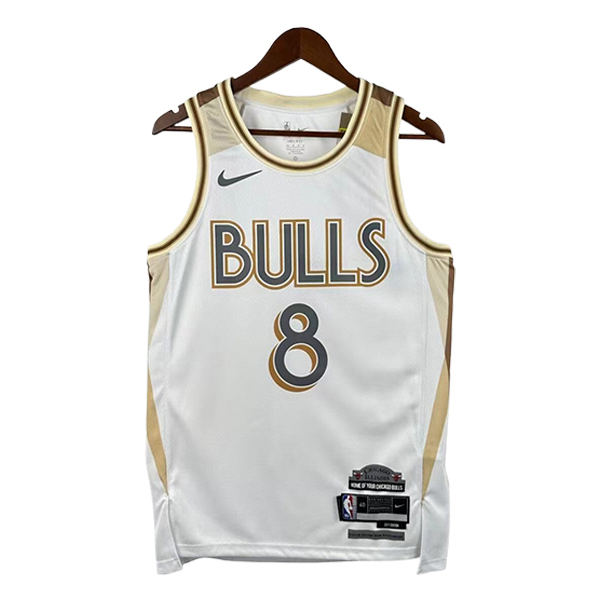 Maglia Chicago Bulls (LAVINE #8) 2025/26 Bianco/Giallo