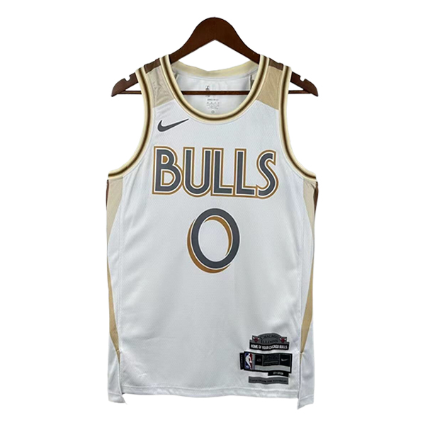 Maglia Chicago Bulls (WHITE #0) 2025/26 Bianco/Giallo