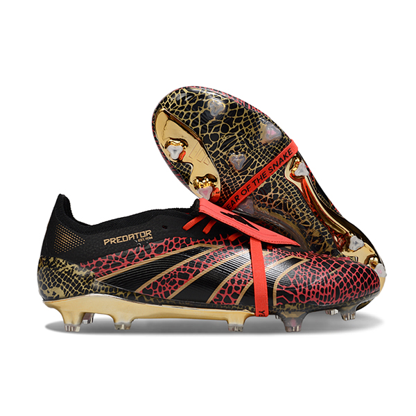 Adidas Scarpe Da Calcio 25 Predator Elite Tongue FG Nero/Rosso/Giallo