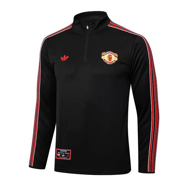 Felpa Allenamento Manchester United Nero/Rosso 2025 2026