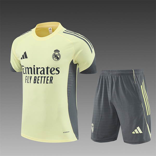 Kit Maglia Allenamento Real Madrid Bambino Giallo/Grigio 2025 2026