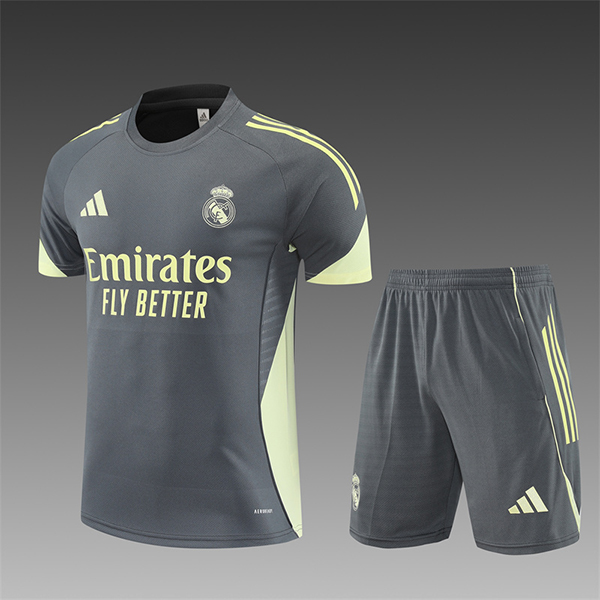 Kit Maglia Allenamento Real Madrid Bambino Grigio Scuro 2025 2026