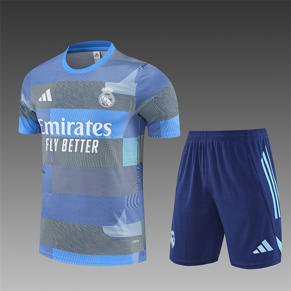 Kit Maglia Allenamento Real Madrid Bambino Blu/Grigio 2025 2026