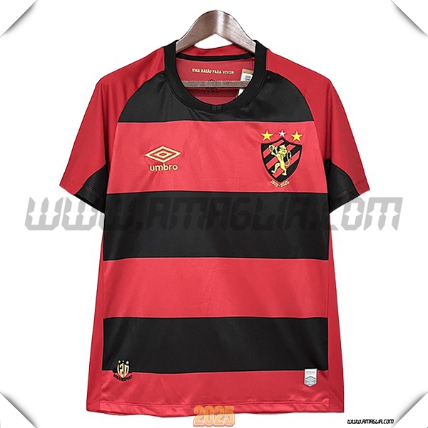 Nuovo Maglia da Sport Recife Prima 2025 2026 Rosso/Nero