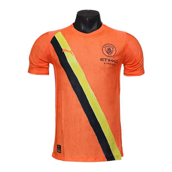 Terzo Maglia Calcio Manchester City 2025 2026 Arancia/GIALLO/Nero