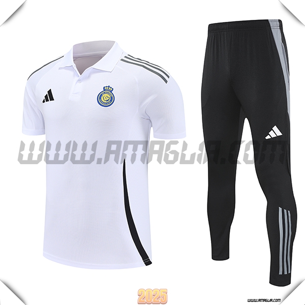 Kit Maglia Polo Real Madrid Bianco/Nero 2025 2026