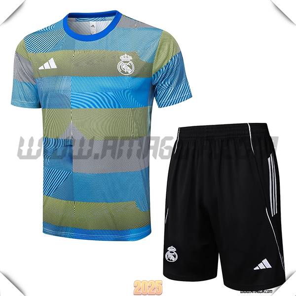 Kit Maglia Allenamento Real Madrid Blu/Verde 2025 2026