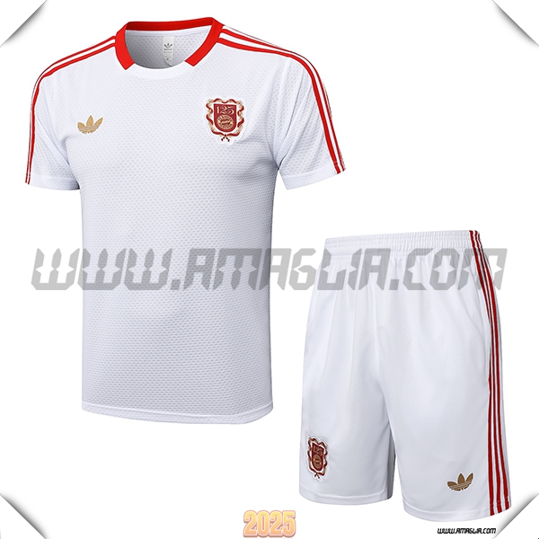 Kit Maglia Allenamento Bayern Monaco Bianco/Rosso 2025 2026