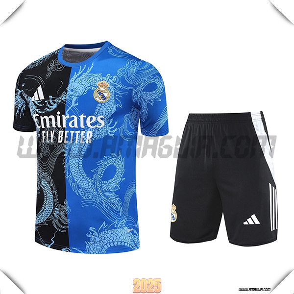 Kit Maglia Allenamento Real Madrid Nero/Blu 2025 2026