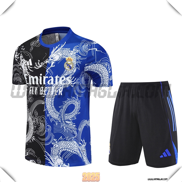 Kit Maglia Allenamento Real Madrid Nero/Blu/Bianco 2025 2026