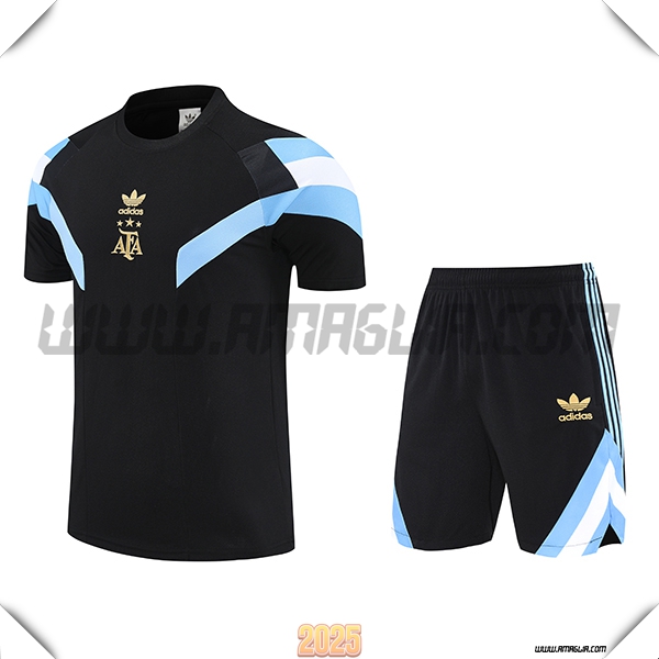 Kit Maglia Allenamento Argentina Nero/Blu 2025 2026