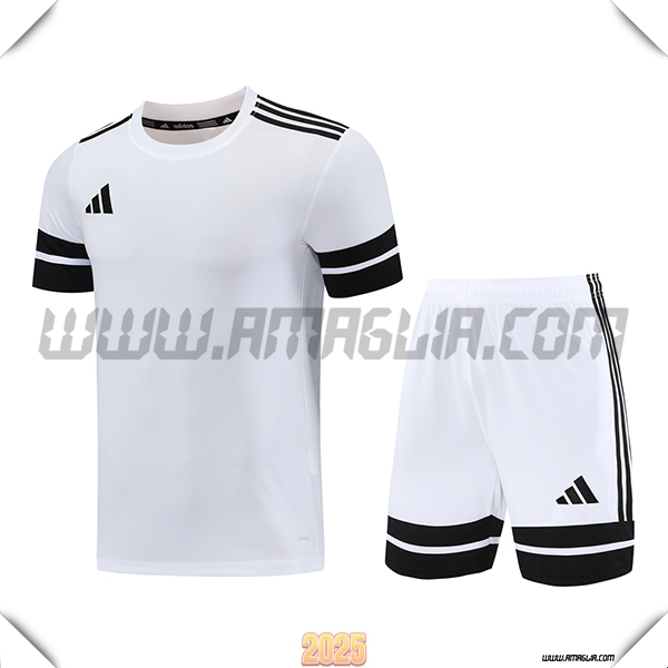 Kit Maglia Allenamento Adidas Bianco/Nero 2025 2026