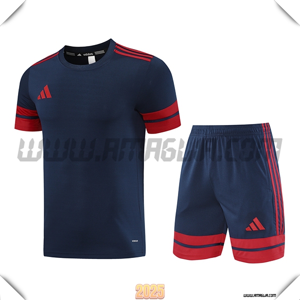 Kit Maglia Allenamento Adidas Blu/Rosso 2025 2026