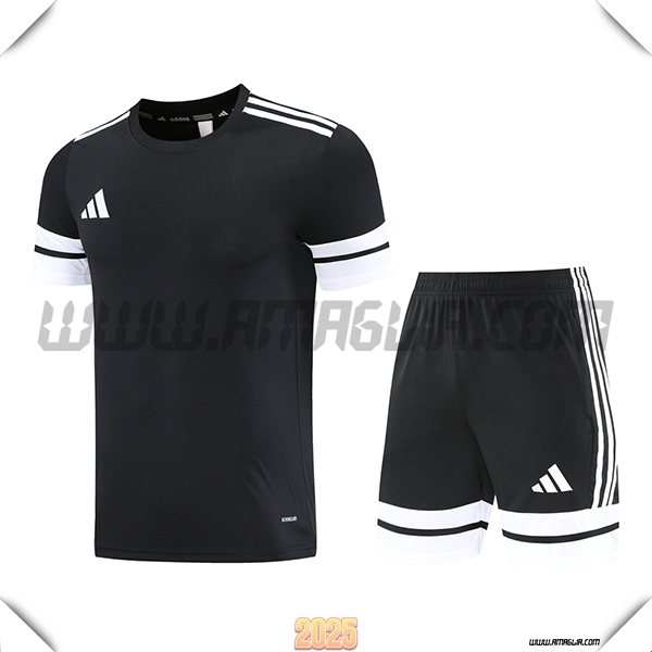 Kit Maglia Allenamento Adidas Nero/Bianco 2025 2026