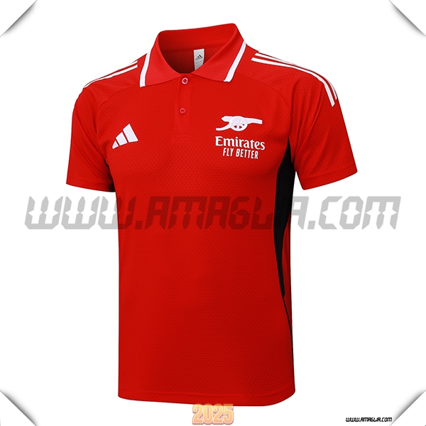 Maglia Polo Arsenal Rosso/Nero 2025 2026