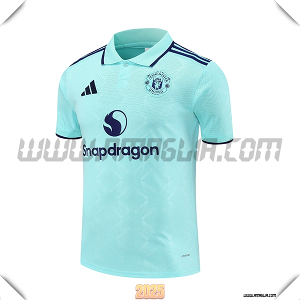 Maglia Polo Manchester United Verde/Blu 2025 2026