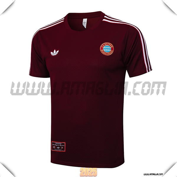 T Shirt Allenamento Bayern Monaco Rosso/Bianco 2025 2026
